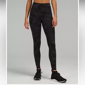 Lululemon gray camo wunder under full length leggings